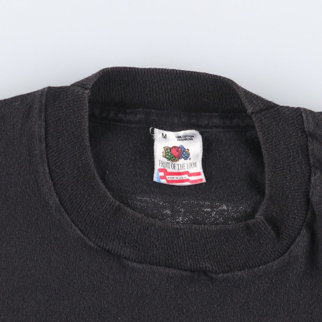 90'S Fruit of the Loom Back Print T-Shirt Made in USA Men's M Vintage cotton black type Vintage Second Hand