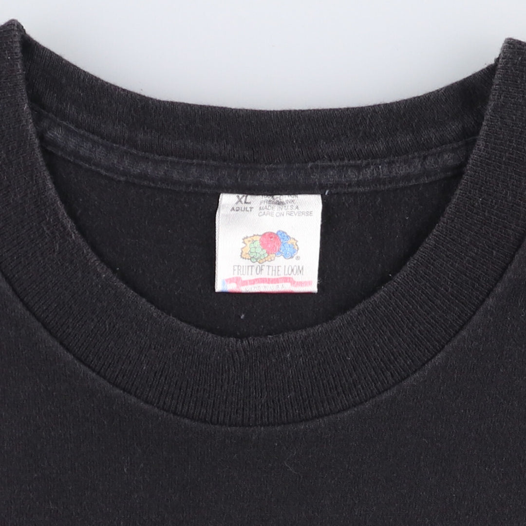 90'S Fruit of the Loom Message Print T-Shirt Made in USA Men's XL Vintage cotton black type Vintage Second Hand