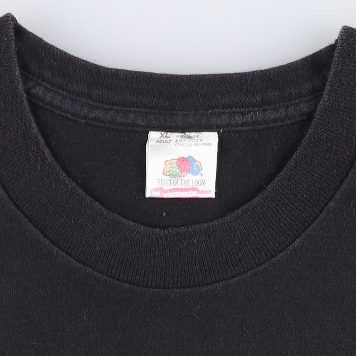 90'S Fruit of the Loom Message Print T-Shirt Made in USA Men's XL Vintage cotton black type Vintage Second Hand