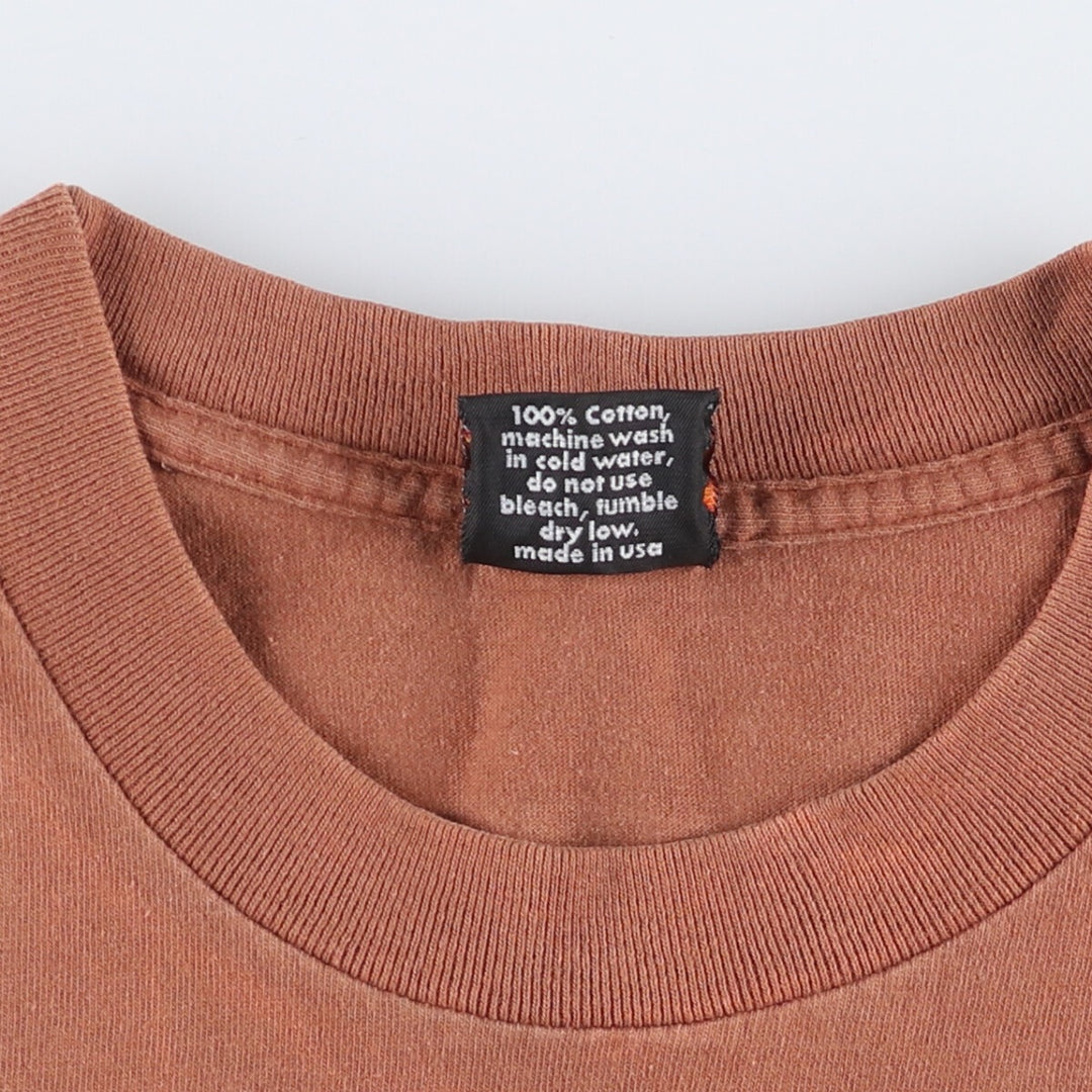 90'S SPLIT short sleeve printed T-shirt made in USA, men's XL equivalent, vintage cotton brown type Vintage Second Hand
