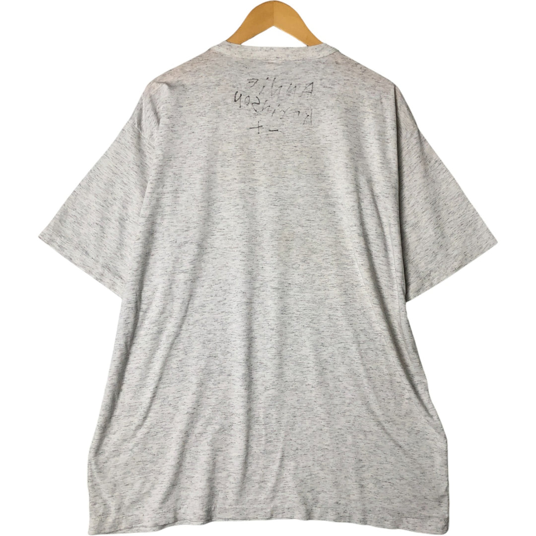 Big size 90'S cat pattern animal t-shirt men's XXXL equivalent vintage unclear gray type Vintage Second Hand