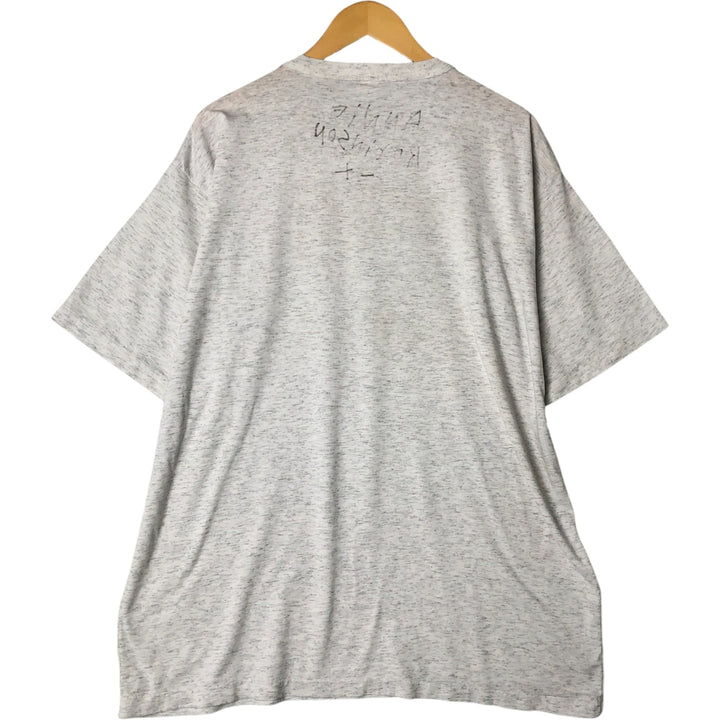 Big size 90'S cat pattern animal t-shirt men's XXXL equivalent vintage unclear gray type Vintage Second Hand