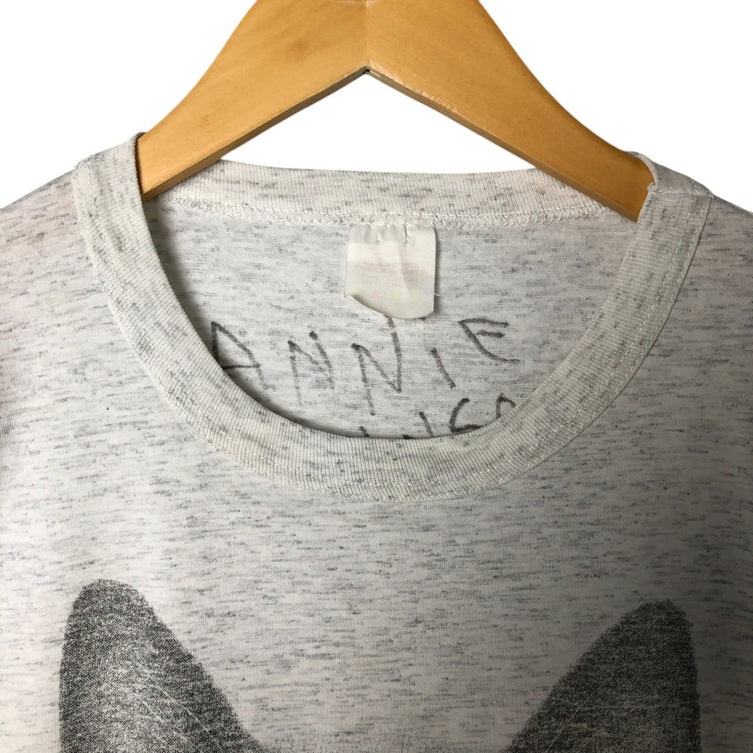Big size 90'S cat pattern animal t-shirt men's XXXL equivalent vintage unclear gray type Vintage Second Hand