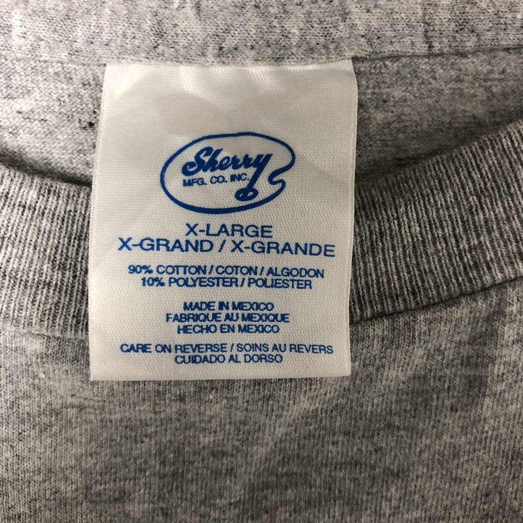 SHERRY Fish Pattern Animal Pattern Animal T-shirt Men's XL size cotton gray type Vintage Second Hand
