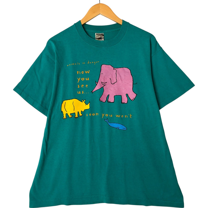 90'S Fruit of the Loom Message Print T-Shirt Men's XL Vintage cotton blue type Vintage Second Hand