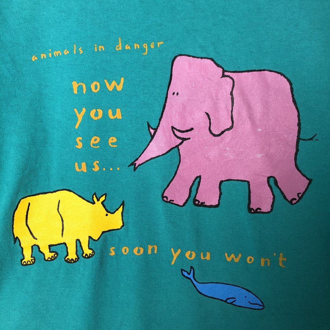 90'S Fruit of the Loom Message Print T-Shirt Men's XL Vintage cotton blue type Vintage Second Hand