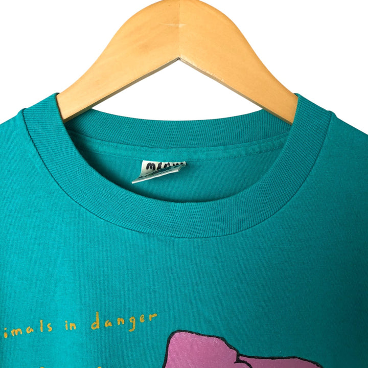 90'S Fruit of the Loom Message Print T-Shirt Men's XL Vintage cotton blue type Vintage Second Hand