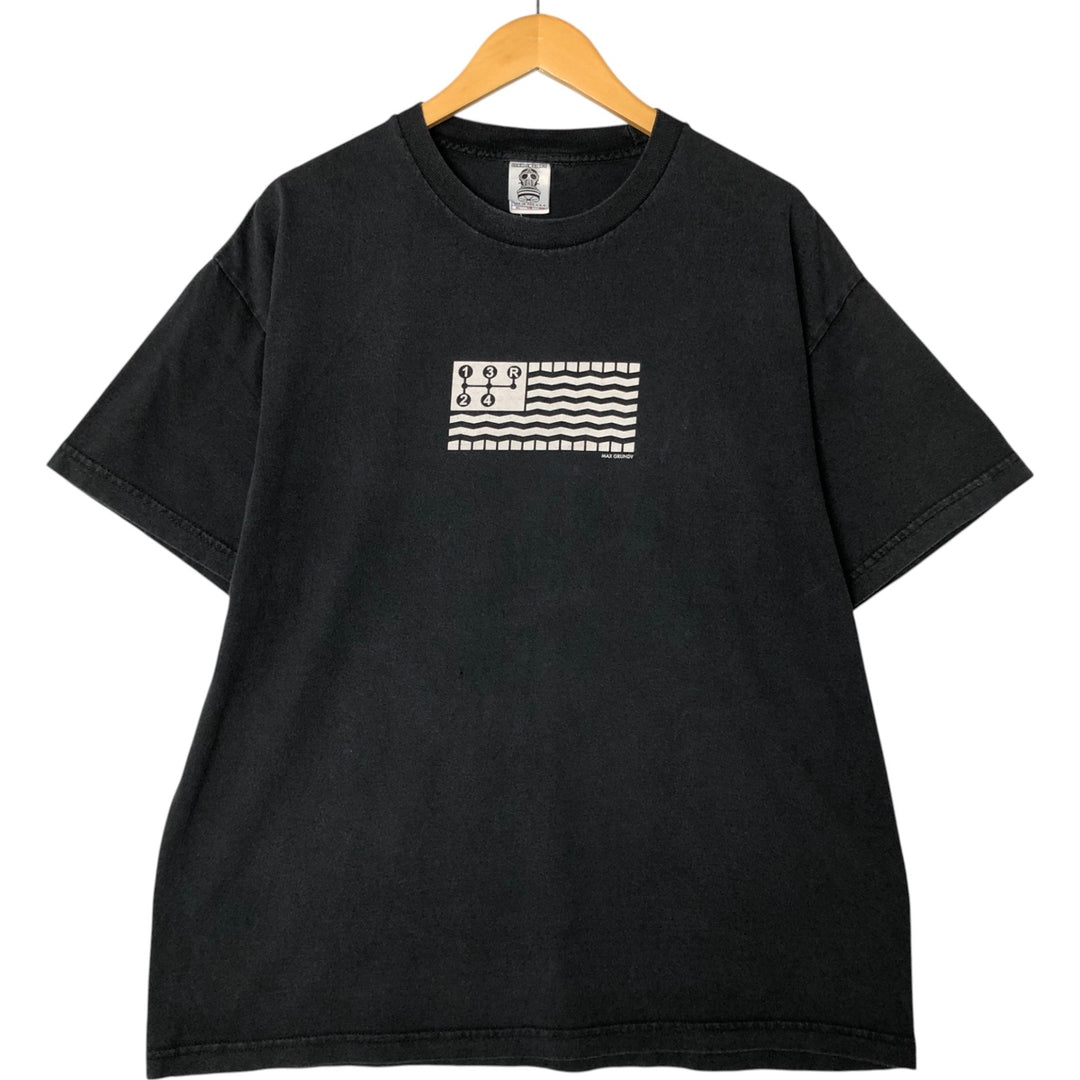 MAX CRUNDY Printed T-shirt Made in USA Men's XL cotton black type Vintage Second Hand