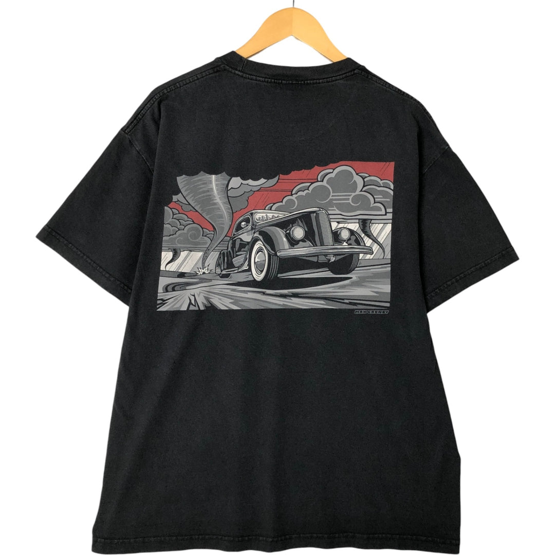 MAX CRUNDY Printed T-shirt Made in USA Men's XL cotton black type Vintage Second Hand