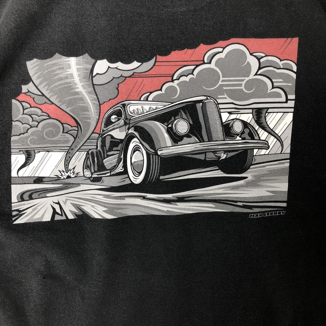 MAX CRUNDY Printed T-shirt Made in USA Men's XL cotton black type Vintage Second Hand