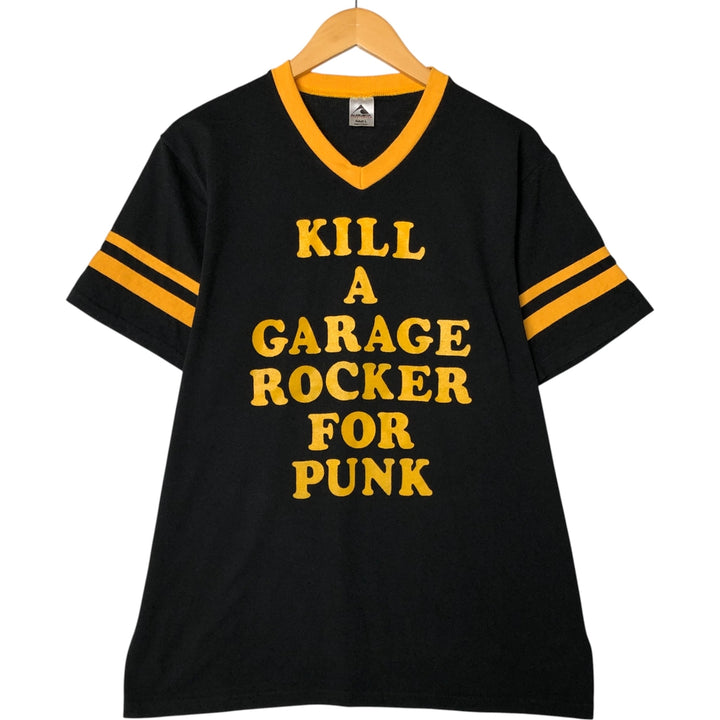 AUGUSTA AUGUSTA SPORTSWEAR V-neck message print T-shirt for men (approx. L) cotton black type Vintage Second Hand