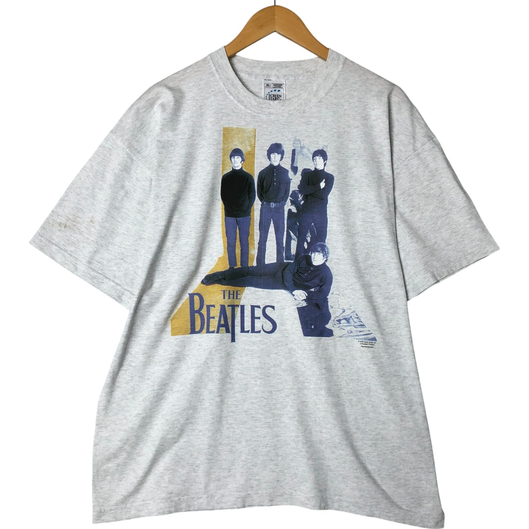 00'S Screen Stars SCREEN STARS THE BEATLES Beatles Band T-shirt Band T Men's XL equivalent cotton gray type Vintage Second Hand