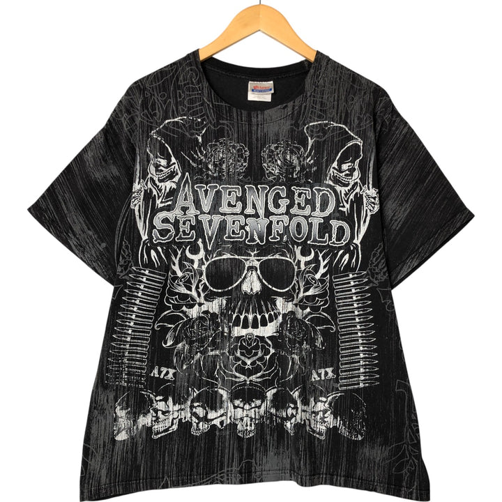 Hanes AVENGED SEVENFOLD Avenged Sevenfold Band T-Shirt Band Tee Men's XL cotton black type Vintage Second Hand