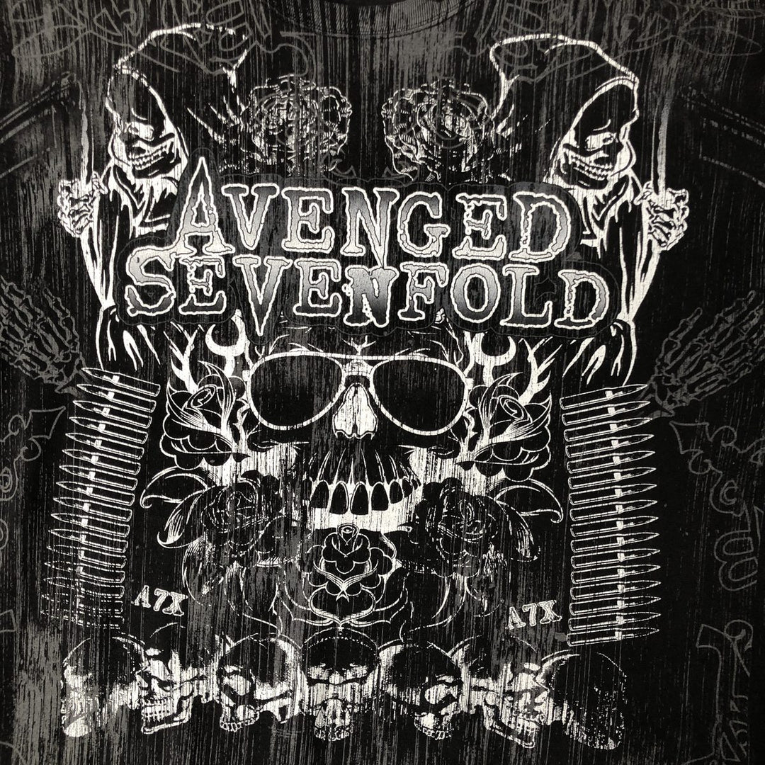 Hanes AVENGED SEVENFOLD Avenged Sevenfold Band T-Shirt Band Tee Men's XL cotton black type Vintage Second Hand