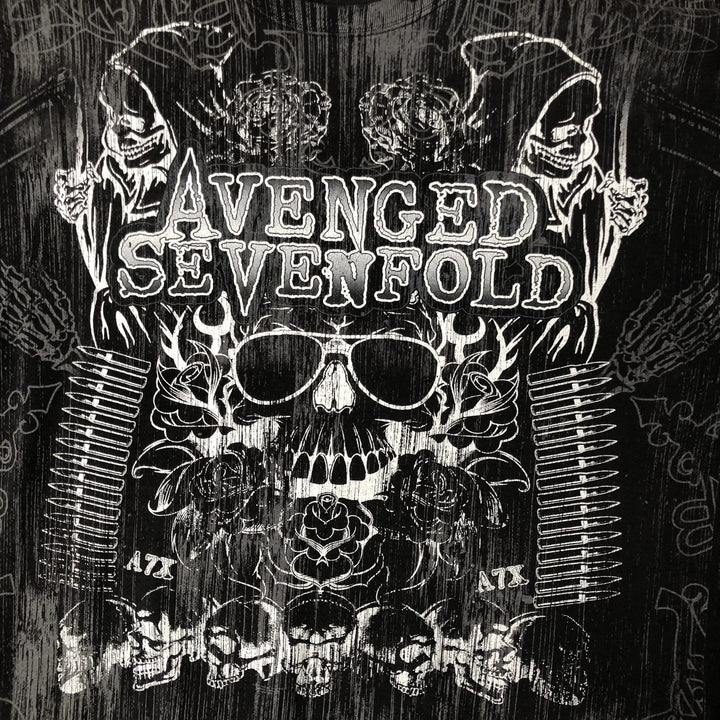 Hanes AVENGED SEVENFOLD Avenged Sevenfold Band T-Shirt Band Tee Men's XL cotton black type Vintage Second Hand