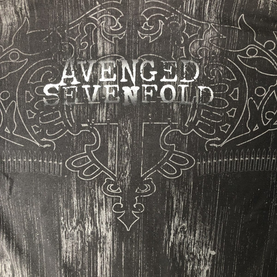 Hanes AVENGED SEVENFOLD Avenged Sevenfold Band T-Shirt Band Tee Men's XL cotton black type Vintage Second Hand