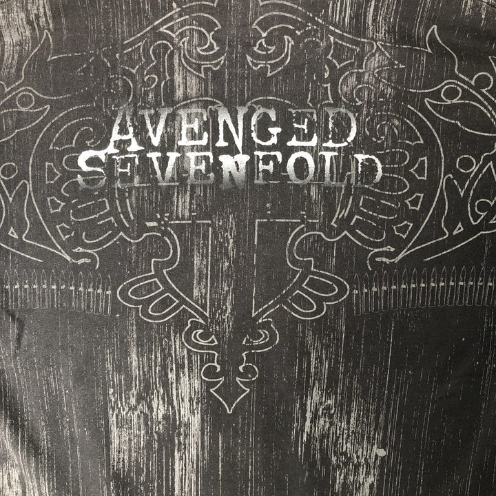 Hanes AVENGED SEVENFOLD Avenged Sevenfold Band T-Shirt Band Tee Men's XL cotton black type Vintage Second Hand