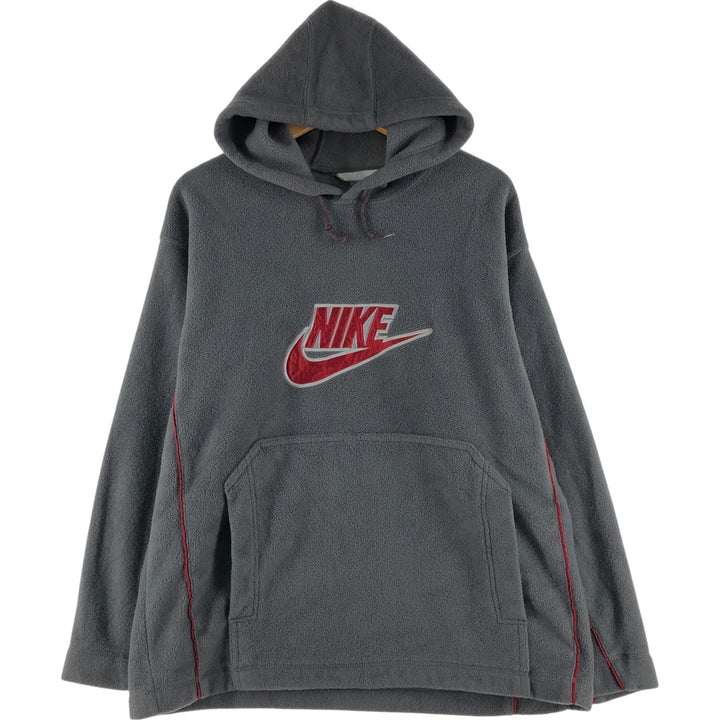 2000'S Nike fleece pullover hoodie, men's size M polyester gray type Vintage Second Hand