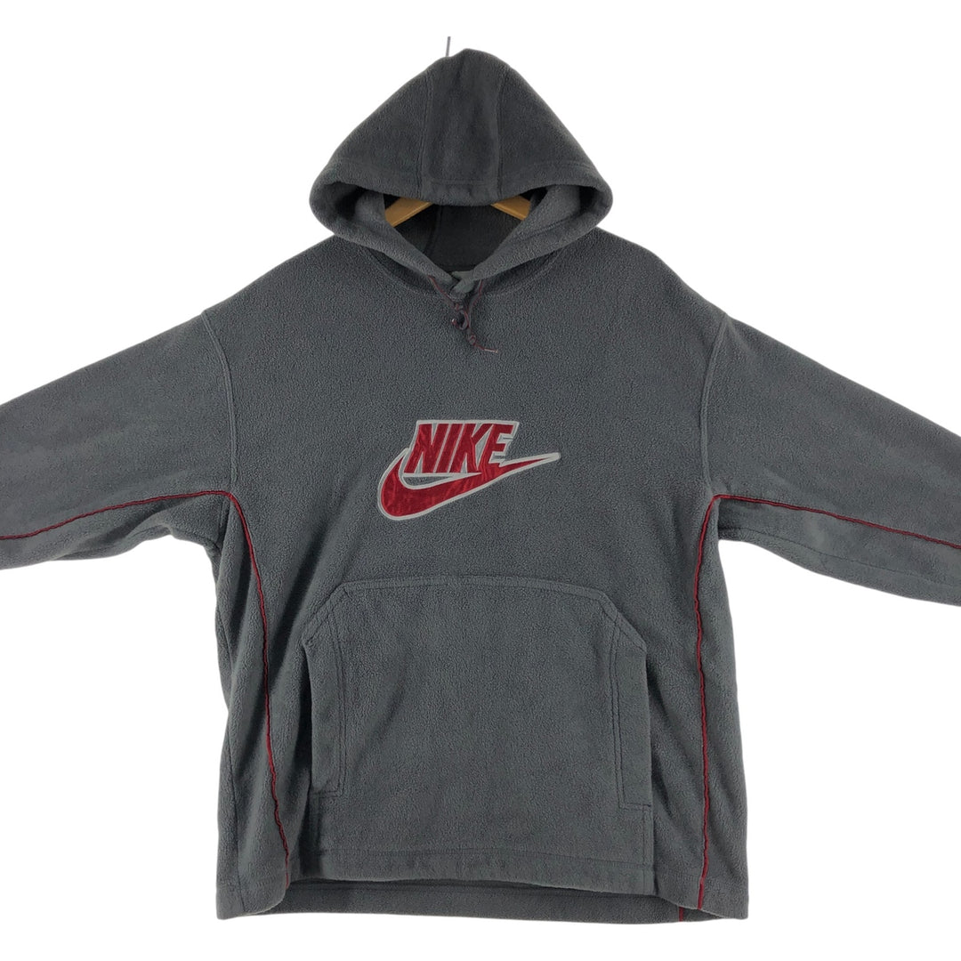 2000'S Nike fleece pullover hoodie, men's size M polyester gray type Vintage Second Hand