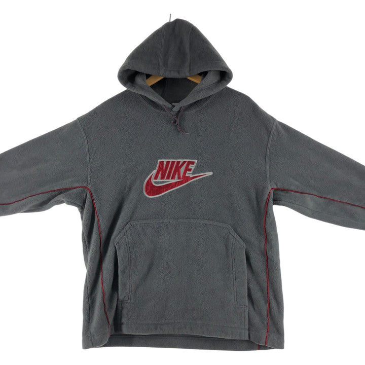 2000'S Nike fleece pullover hoodie, men's size M polyester gray type Vintage Second Hand