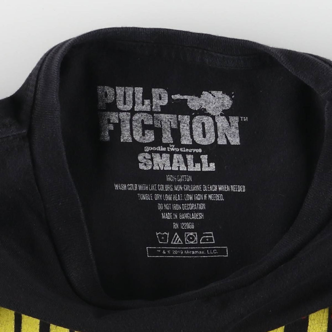 PULP FICTION Pulp Fiction Movie T-shirt Men's S size cotton black type Vintage Second Hand