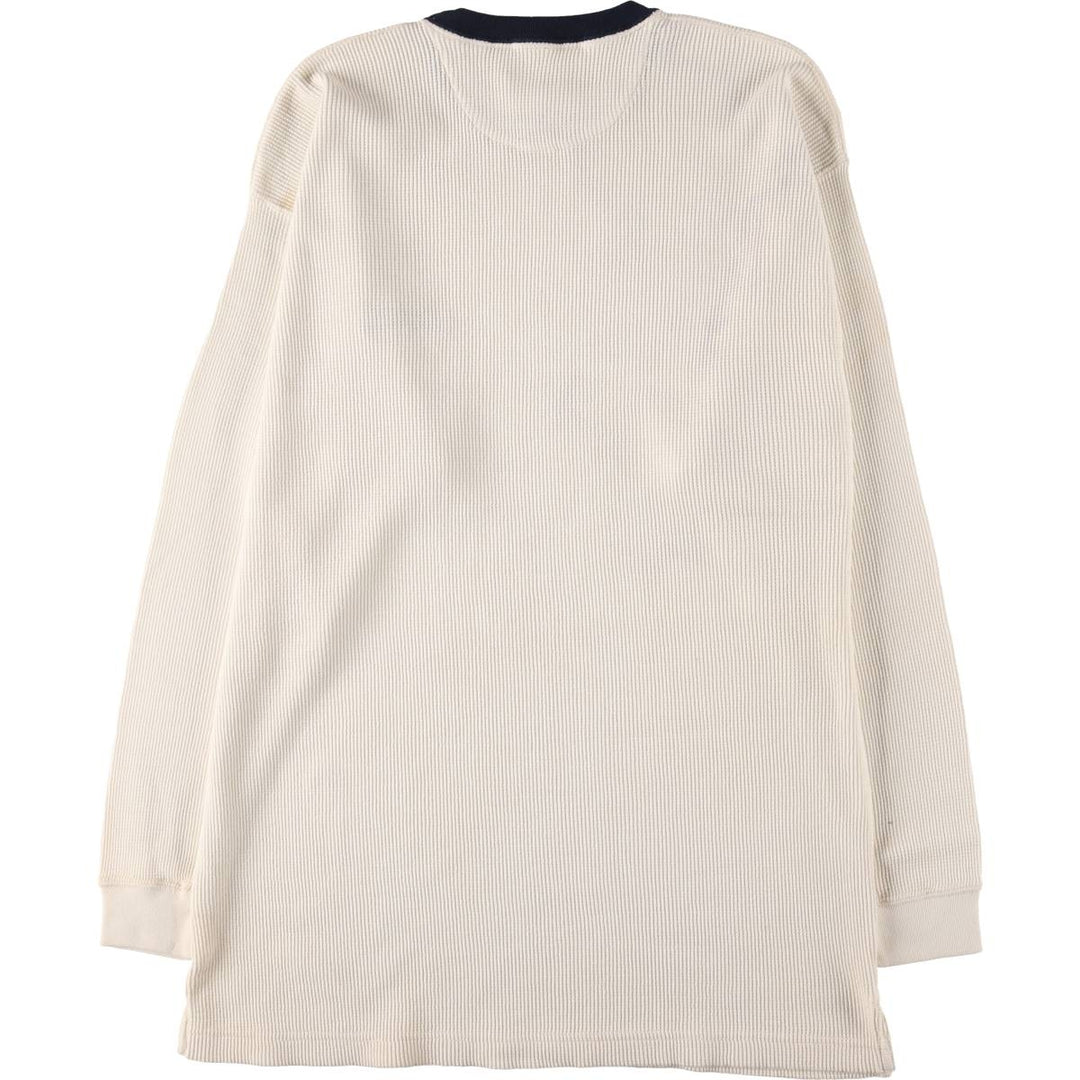90'S Ralph Lauren CHAPS Thermal Long T-shirt Waffle Men's L Vintage cotton white type Vintage Second Hand