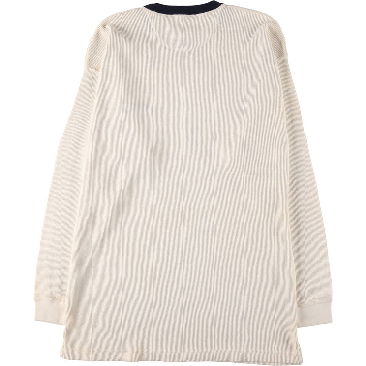 90'S Ralph Lauren CHAPS Thermal Long T-shirt Waffle Men's L Vintage cotton white type Vintage Second Hand