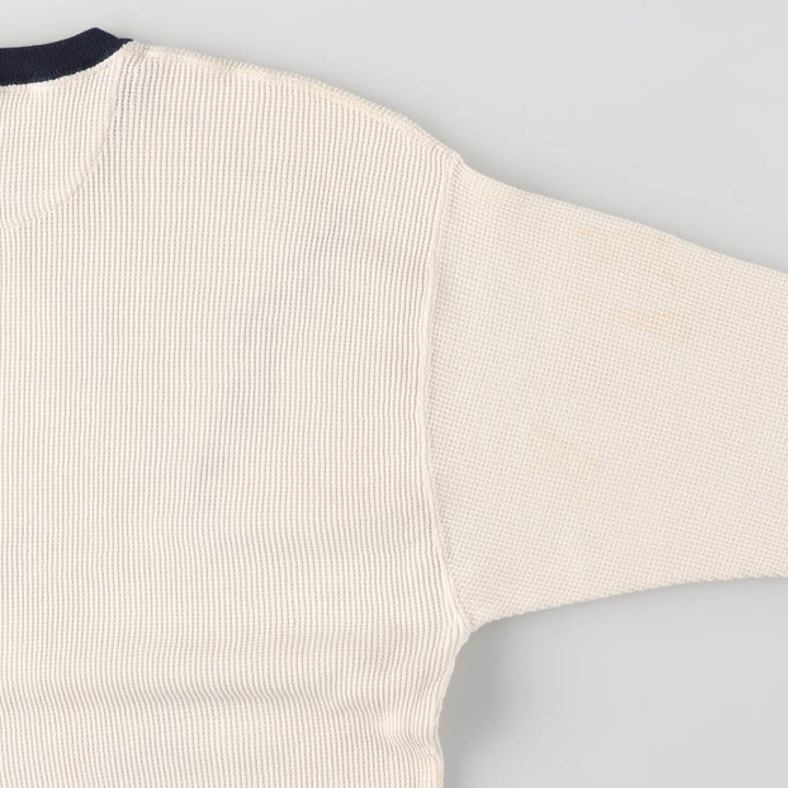 90'S Ralph Lauren CHAPS Thermal Long T-shirt Waffle Men's L Vintage cotton white type Vintage Second Hand