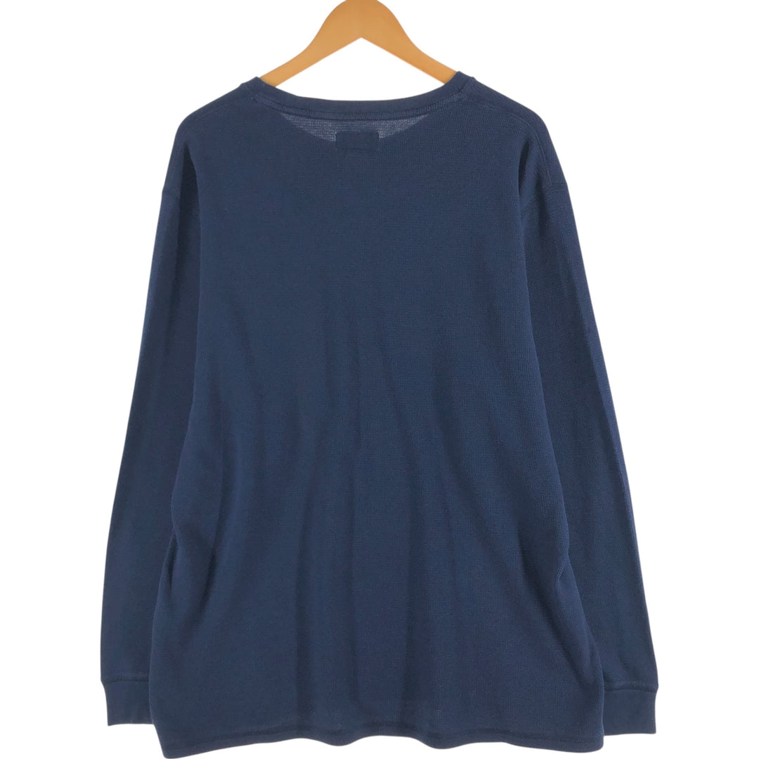 Ralph Lauren POLO RALPH LAUREN SLEEPWEAR Thermal Long T-shirt Waffle Men's XXL cotton navy blue type Vintage Second Hand