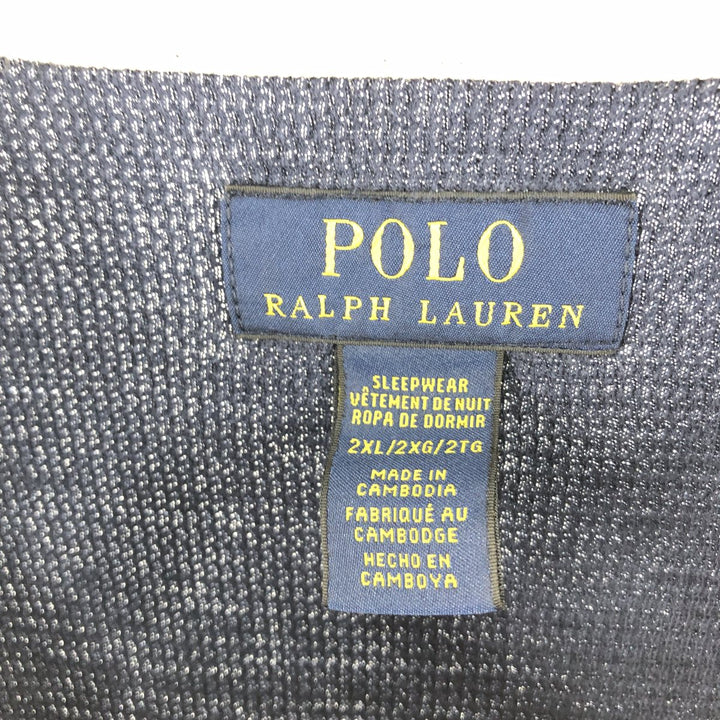 Ralph Lauren POLO RALPH LAUREN SLEEPWEAR Thermal Long T-shirt Waffle Men's XXL cotton navy blue type Vintage Second Hand