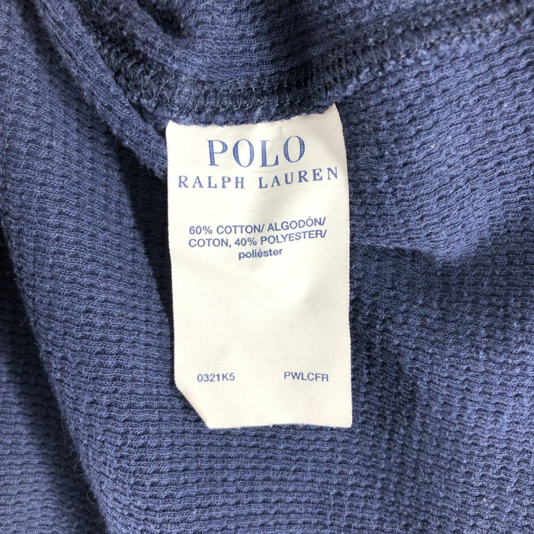 Ralph Lauren POLO RALPH LAUREN SLEEPWEAR Thermal Long T-shirt Waffle Men's XXL cotton navy blue type Vintage Second Hand