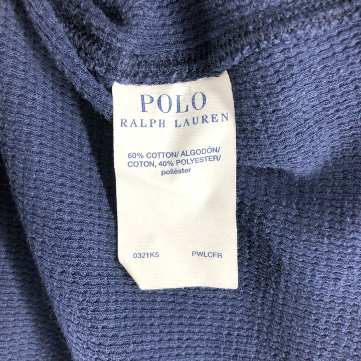 Ralph Lauren POLO RALPH LAUREN SLEEPWEAR Thermal Long T-shirt Waffle Men's XXL cotton navy blue type Vintage Second Hand