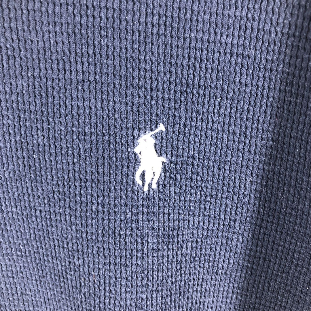 Ralph Lauren POLO RALPH LAUREN SLEEPWEAR Thermal Long T-shirt Waffle Men's XXL cotton navy blue type Vintage Second Hand