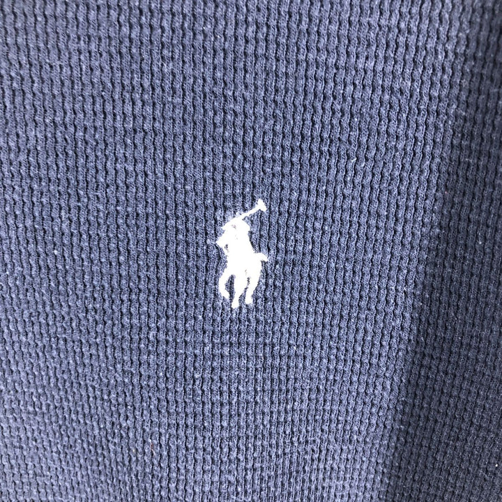 Ralph Lauren POLO RALPH LAUREN SLEEPWEAR Thermal Long T-shirt Waffle Men's XXL cotton navy blue type Vintage Second Hand