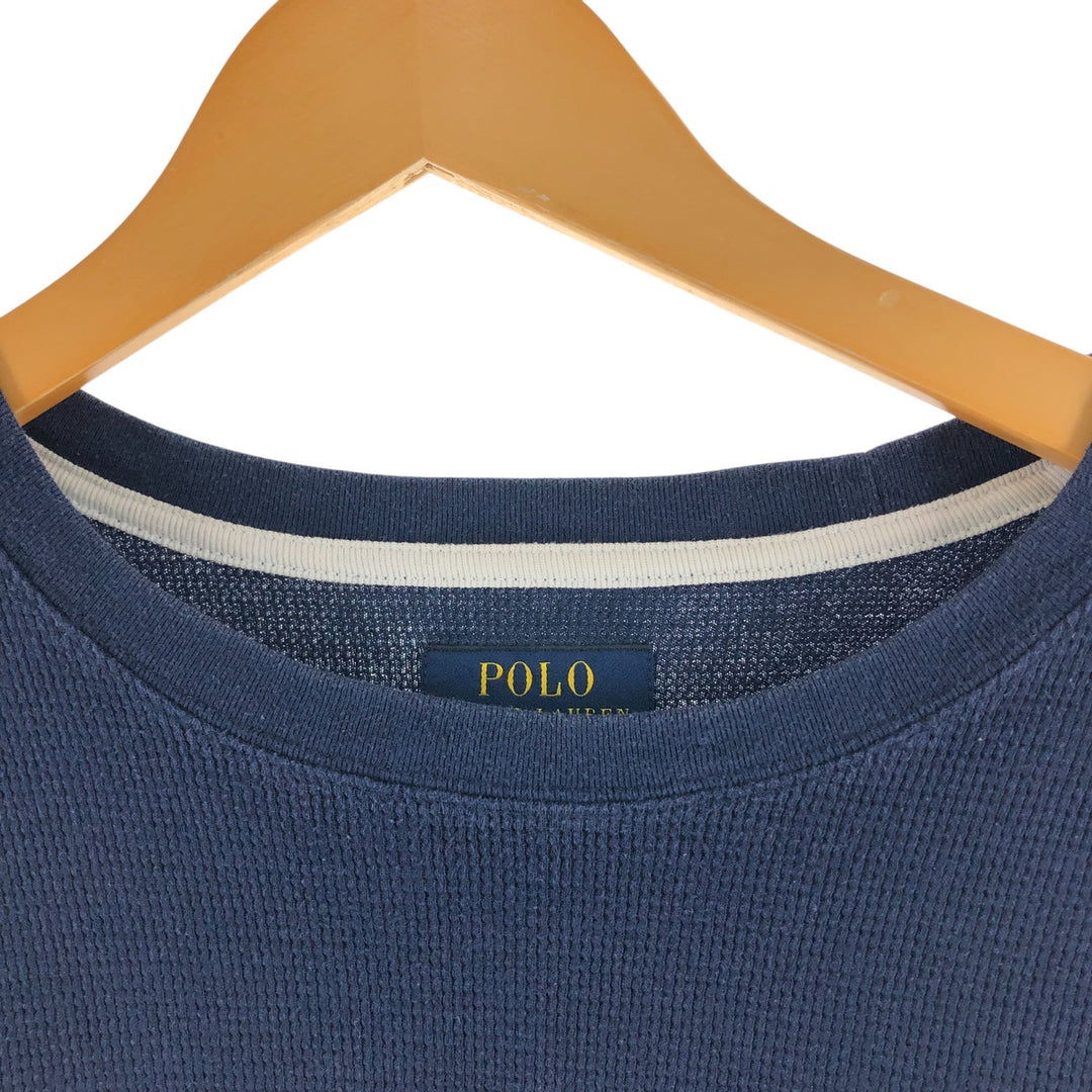 Ralph Lauren POLO RALPH LAUREN SLEEPWEAR Thermal Long T-shirt Waffle Men's XXL cotton navy blue type Vintage Second Hand