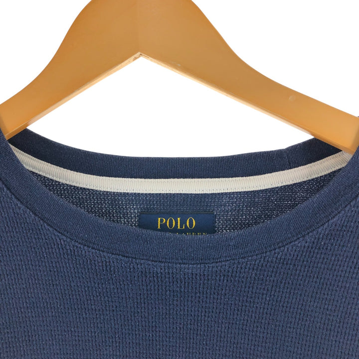 Ralph Lauren POLO RALPH LAUREN SLEEPWEAR Thermal Long T-shirt Waffle Men's XXL cotton navy blue type Vintage Second Hand