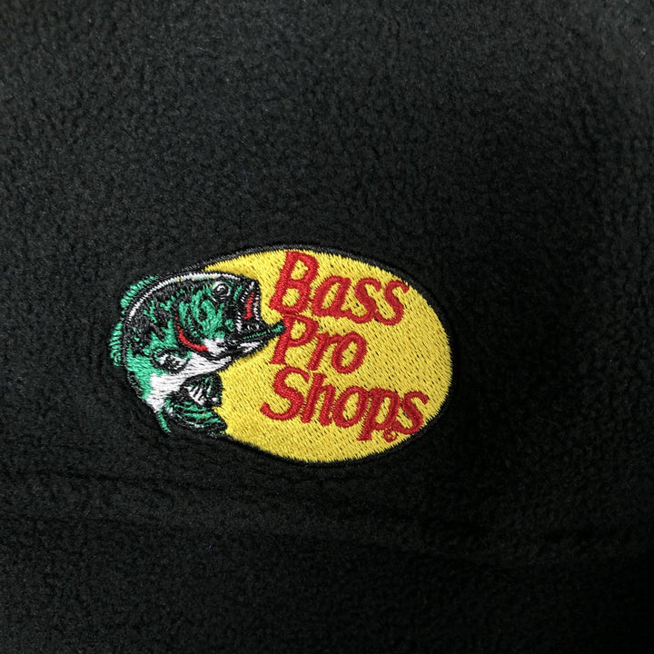 Bass Pro Shops Half-Zip Fleece Pullover, Men's XL polyester black type Vintage Second Hand