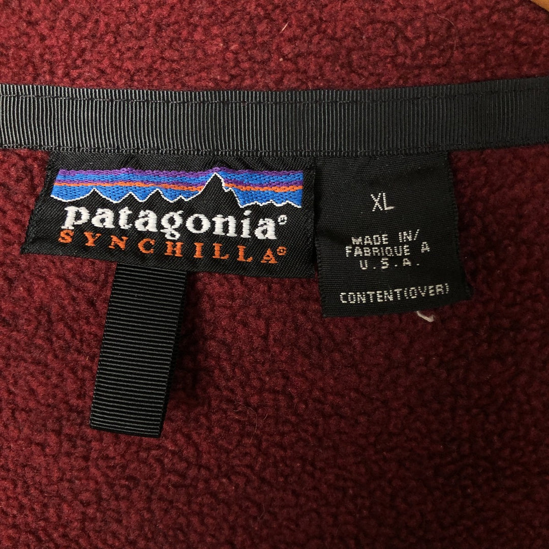 90'S Patagonia Synchilla Fleece Jacket (703510), Made in USA, Men's XL, Vintage polyester red type Vintage Second Hand