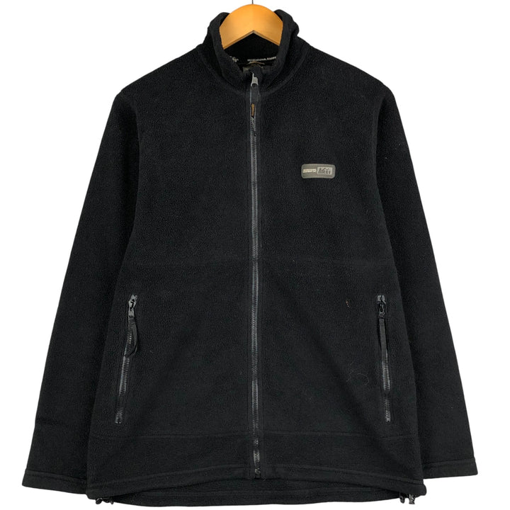 2000'S REI fleece jacket, men's size M polyester black type Vintage Second Hand