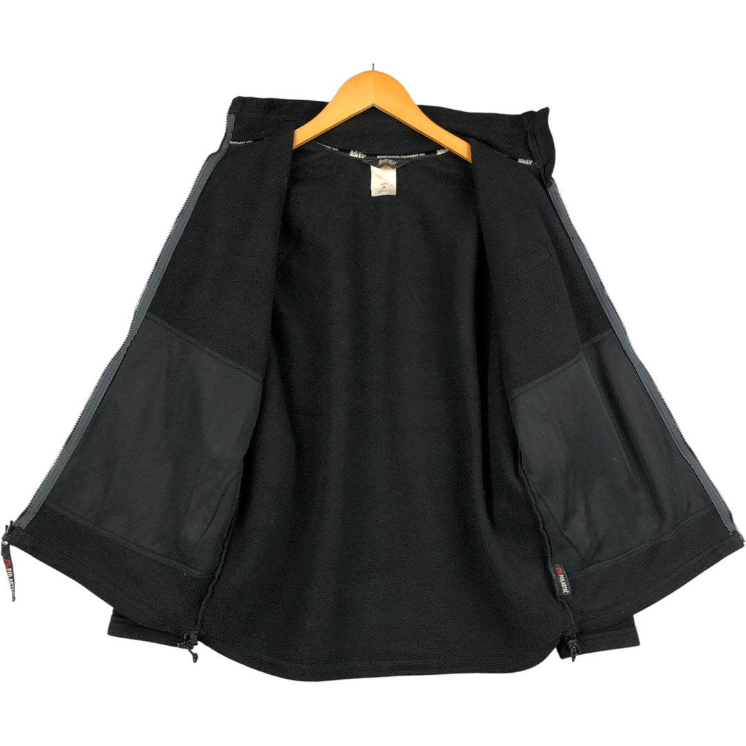 2000'S REI fleece jacket, men's size M polyester black type Vintage Second Hand