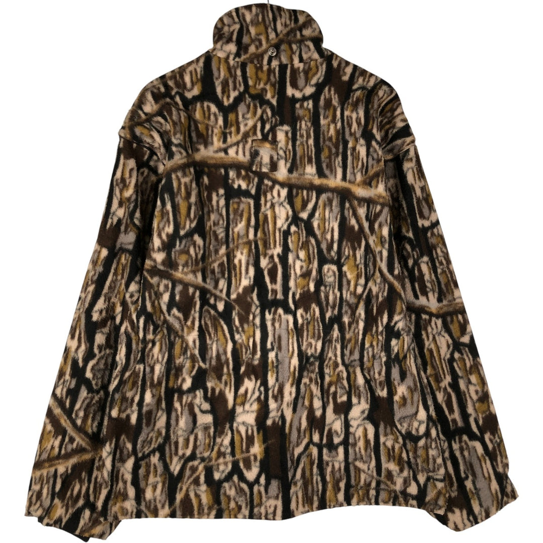 Vintage 70s-80'S Cabelas Realtree Camo Fleece Jacket, Made in USA, Men's Size XL polyester Khaki type Vintage Second Hand