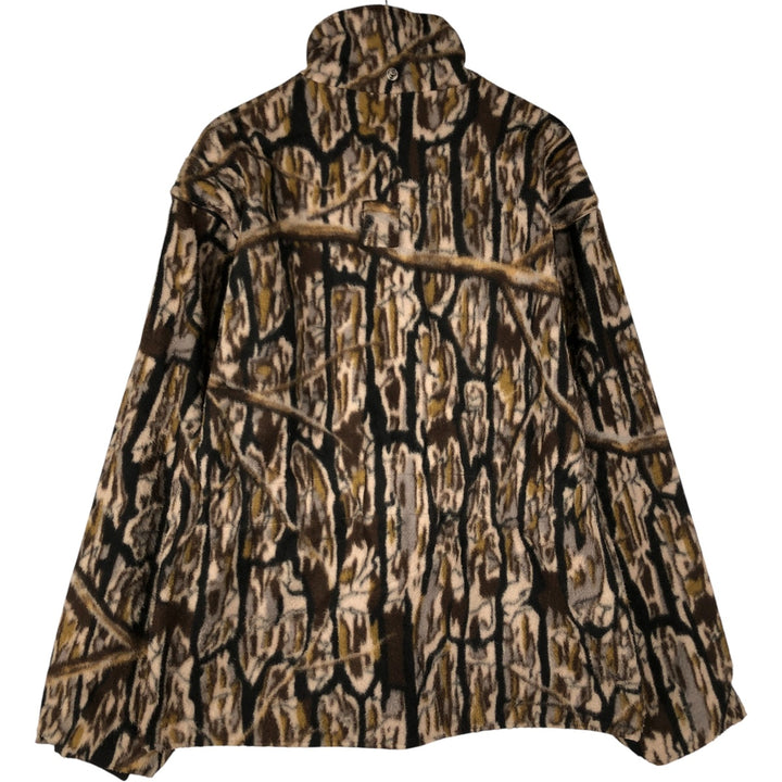 Vintage 70s-80'S Cabelas Realtree Camo Fleece Jacket, Made in USA, Men's Size XL polyester Khaki type Vintage Second Hand