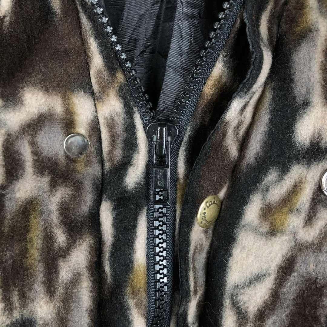 Vintage 70s-80'S Cabelas Realtree Camo Fleece Jacket, Made in USA, Men's Size XL polyester Khaki type Vintage Second Hand