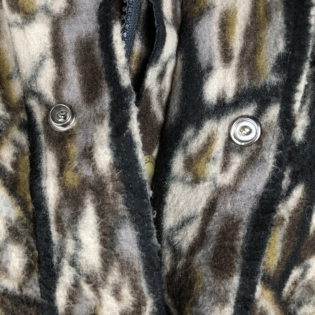 Vintage 70s-80'S Cabelas Realtree Camo Fleece Jacket, Made in USA, Men's Size XL polyester Khaki type Vintage Second Hand