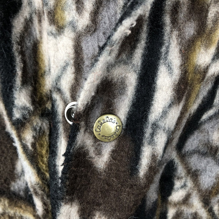 Vintage 70s-80'S Cabelas Realtree Camo Fleece Jacket, Made in USA, Men's Size XL polyester Khaki type Vintage Second Hand