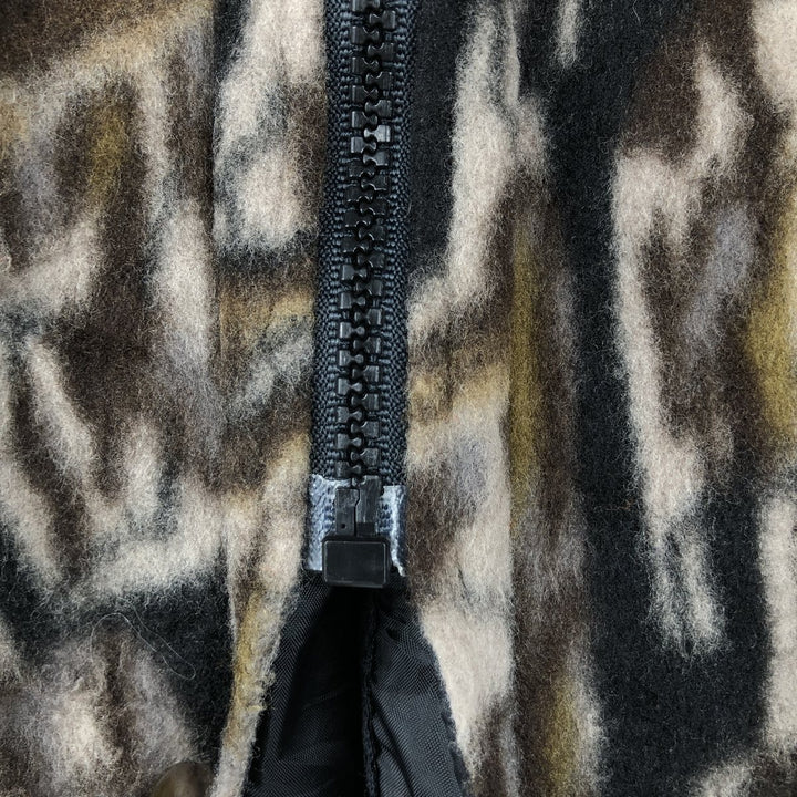 Vintage 70s-80'S Cabelas Realtree Camo Fleece Jacket, Made in USA, Men's Size XL polyester Khaki type Vintage Second Hand