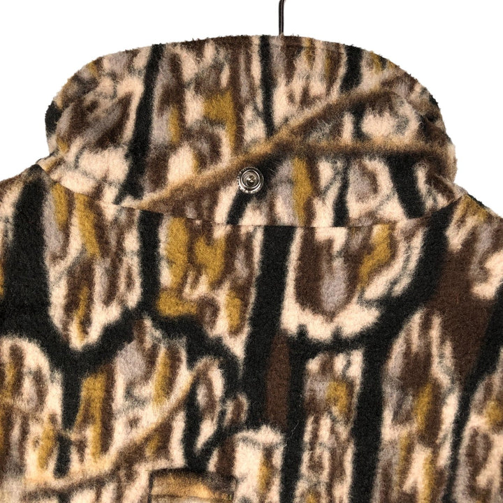 Vintage 70s-80'S Cabelas Realtree Camo Fleece Jacket, Made in USA, Men's Size XL polyester Khaki type Vintage Second Hand