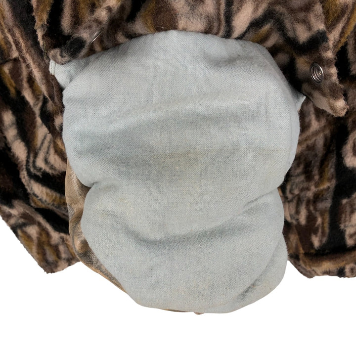 Vintage 70s-80'S Cabelas Realtree Camo Fleece Jacket, Made in USA, Men's Size XL polyester Khaki type Vintage Second Hand
