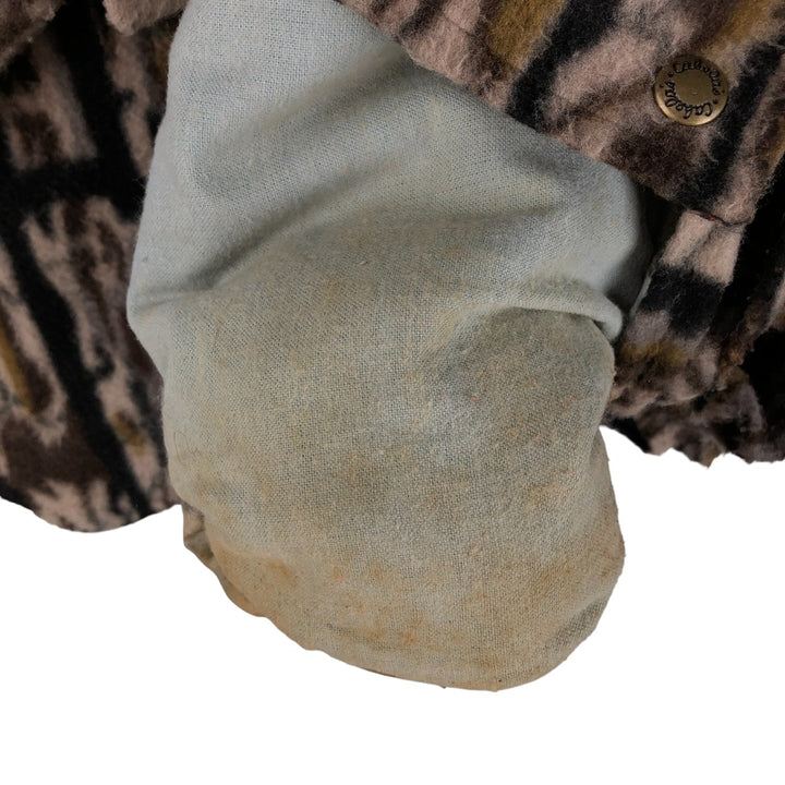 Vintage 70s-80'S Cabelas Realtree Camo Fleece Jacket, Made in USA, Men's Size XL polyester Khaki type Vintage Second Hand