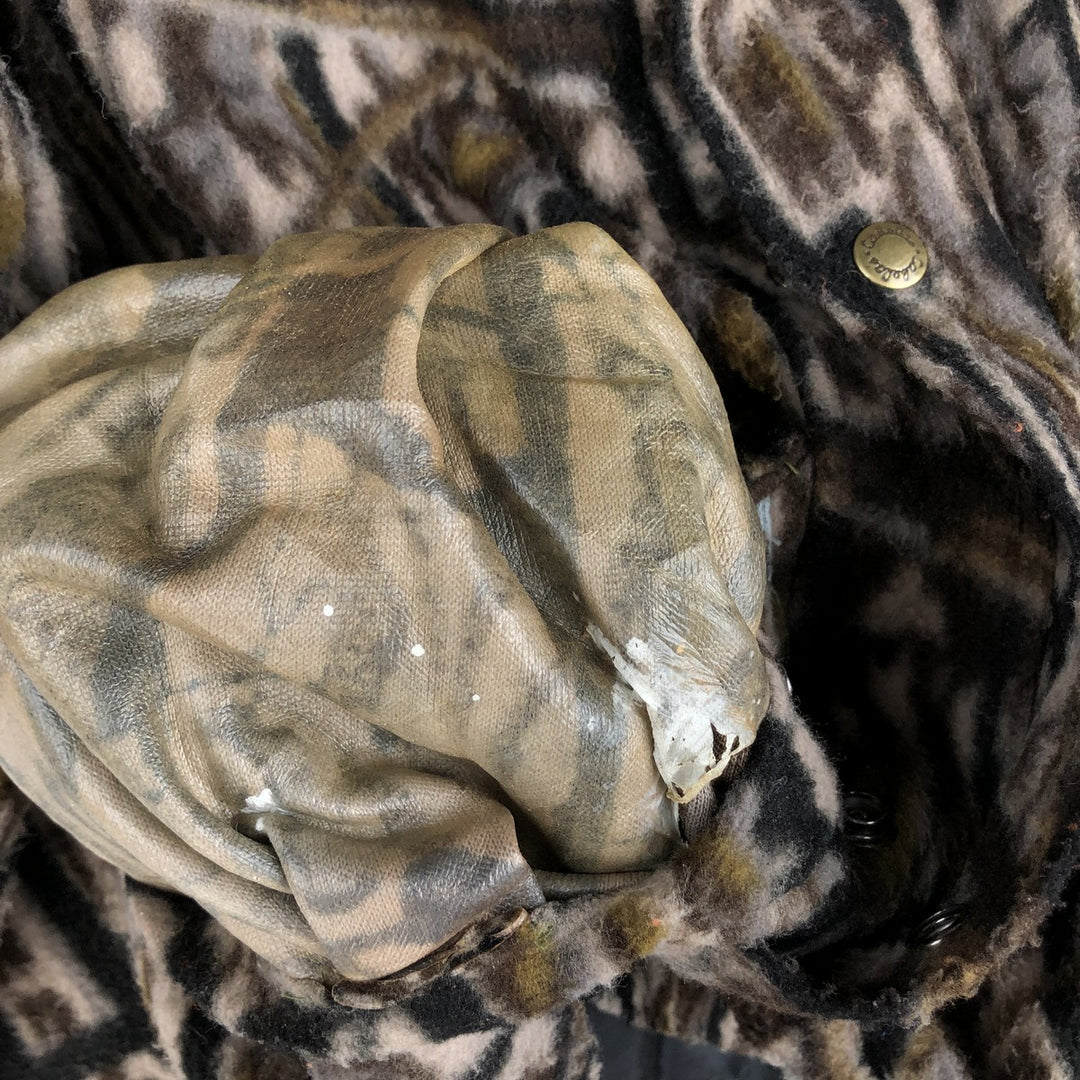 Vintage 70s-80'S Cabelas Realtree Camo Fleece Jacket, Made in USA, Men's Size XL polyester Khaki type Vintage Second Hand